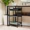 Mind Reader Cart with Covered Compartment, Office Organizer, Storage, 3-Tier, Office, Metal, Black